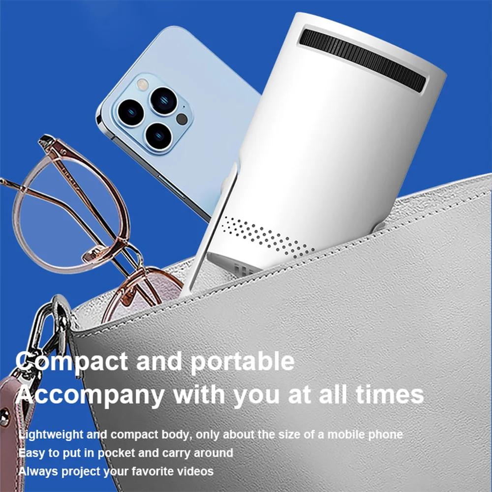 Portable Wi-Fi 6 Mini Projector with Rotating Stand product image 9