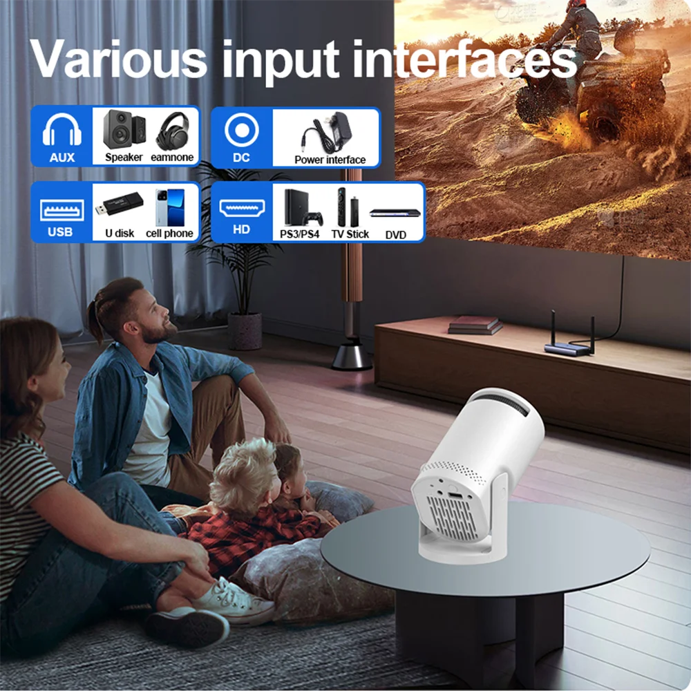 Portable Wi-Fi 6 Mini Projector with Rotating Stand product image 8