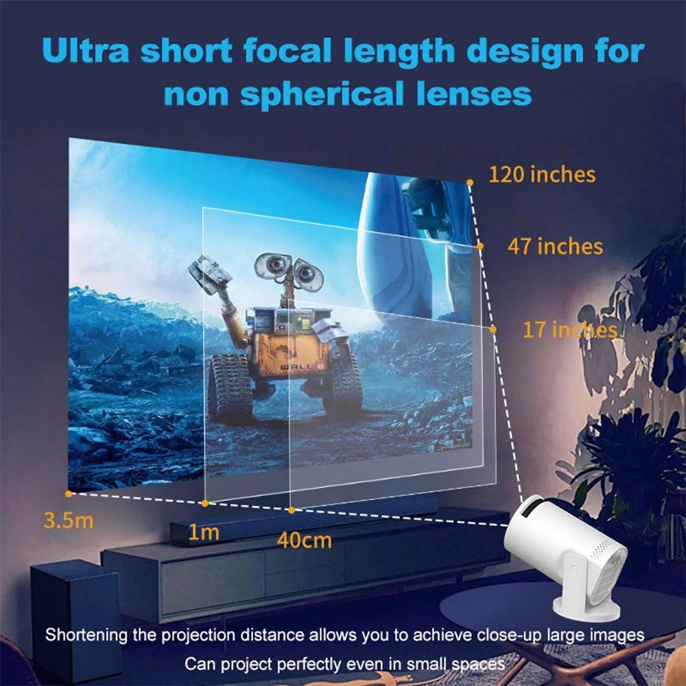Portable Wi-Fi 6 Mini Projector with Rotating Stand product image 2