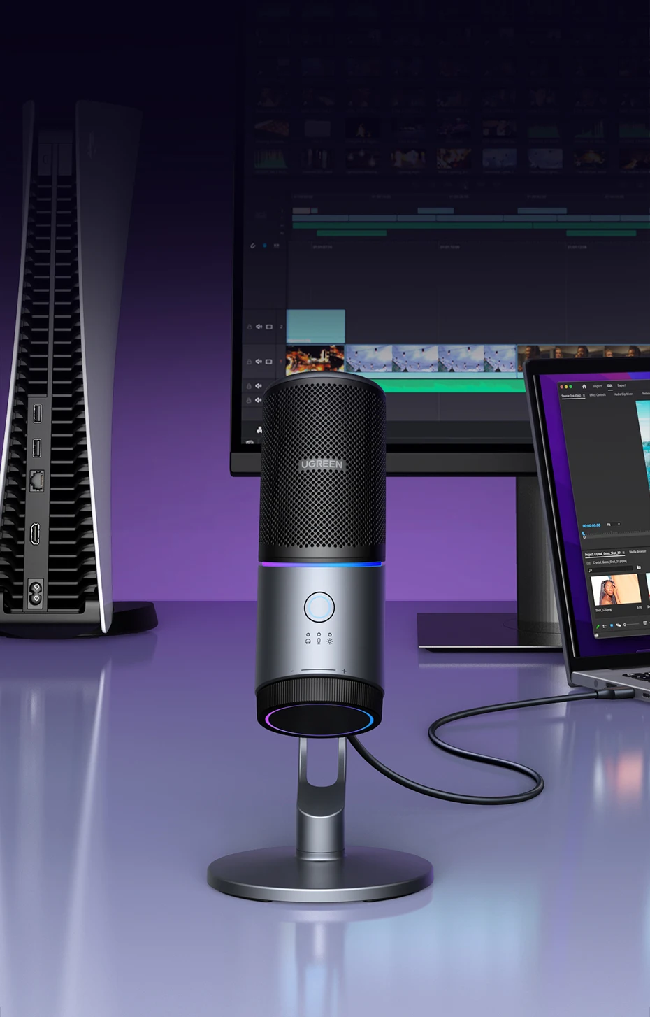 UGREEN CM769 USB-C RGB Condenser Microphone product image 11
