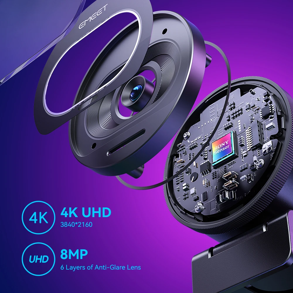 EMEET S600 4K Autofocus Webcam with Dual Microphones product image 5
