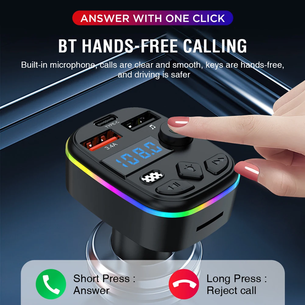 Bluetooth 5.3 Car FM Transmitter and Hands-Free Kit - Image 3