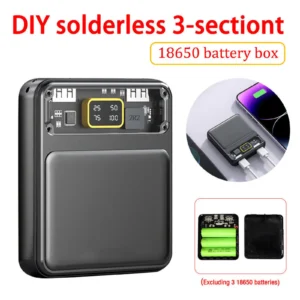 3-Slot 18650 DIY Power Bank Case with Display
