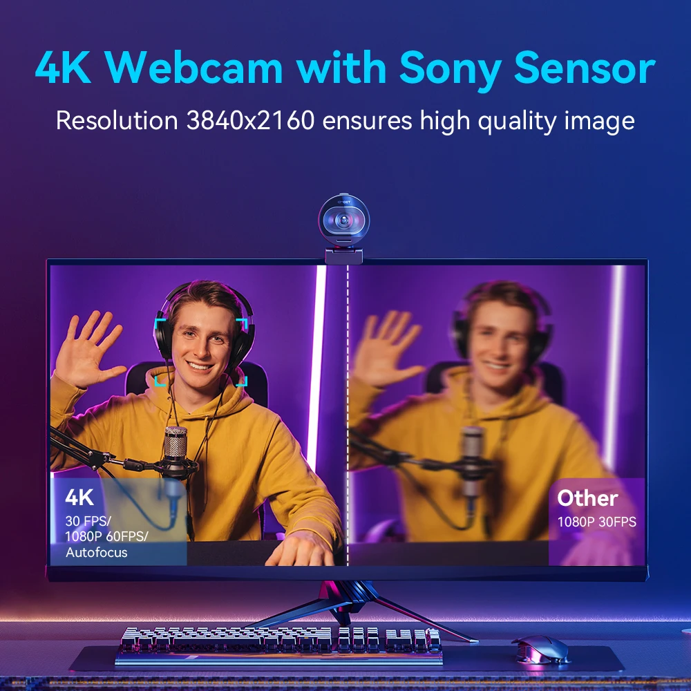 EMEET S600 4K Autofocus Webcam with Dual Microphones product image 3