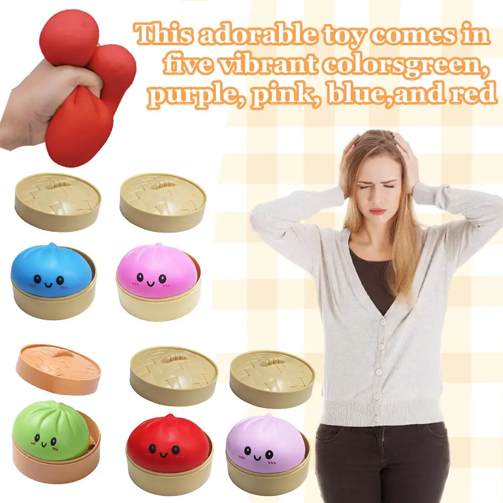 Colourful Steamed Bun Sensory Squeeze Toy - Image 3