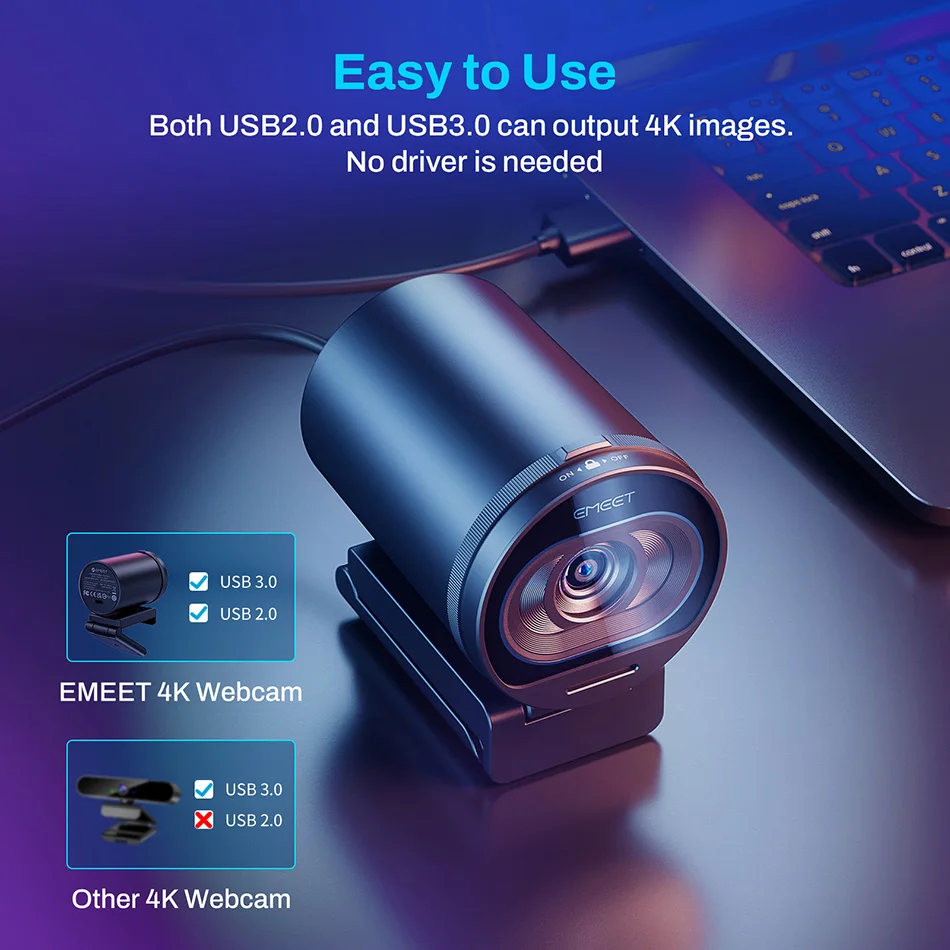 EMEET S600 4K Autofocus Webcam with Dual Microphones product image 14