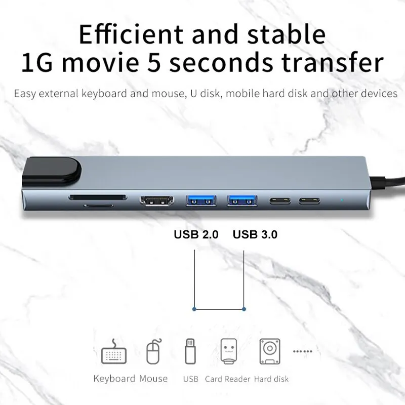 8-in-1 USB-C Hub with 4K HDMI, Ethernet and Card Reader product image 5