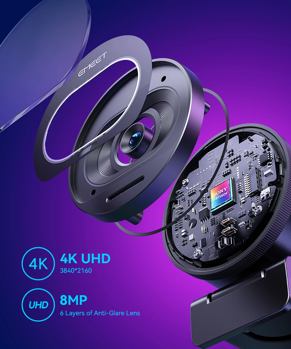 EMEET S600 4K Autofocus Webcam with Dual Microphones product image 10
