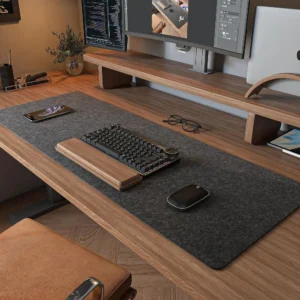 Large Wool-Felt Desk Mat and Mouse Pad