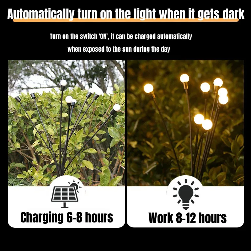 Solar Firefly Garden Lights with 6, 8 or 10 LEDs - Image 3