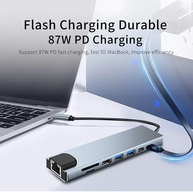 8-in-1 USB-C Hub with 4K HDMI, Ethernet and Card Reader product image 4