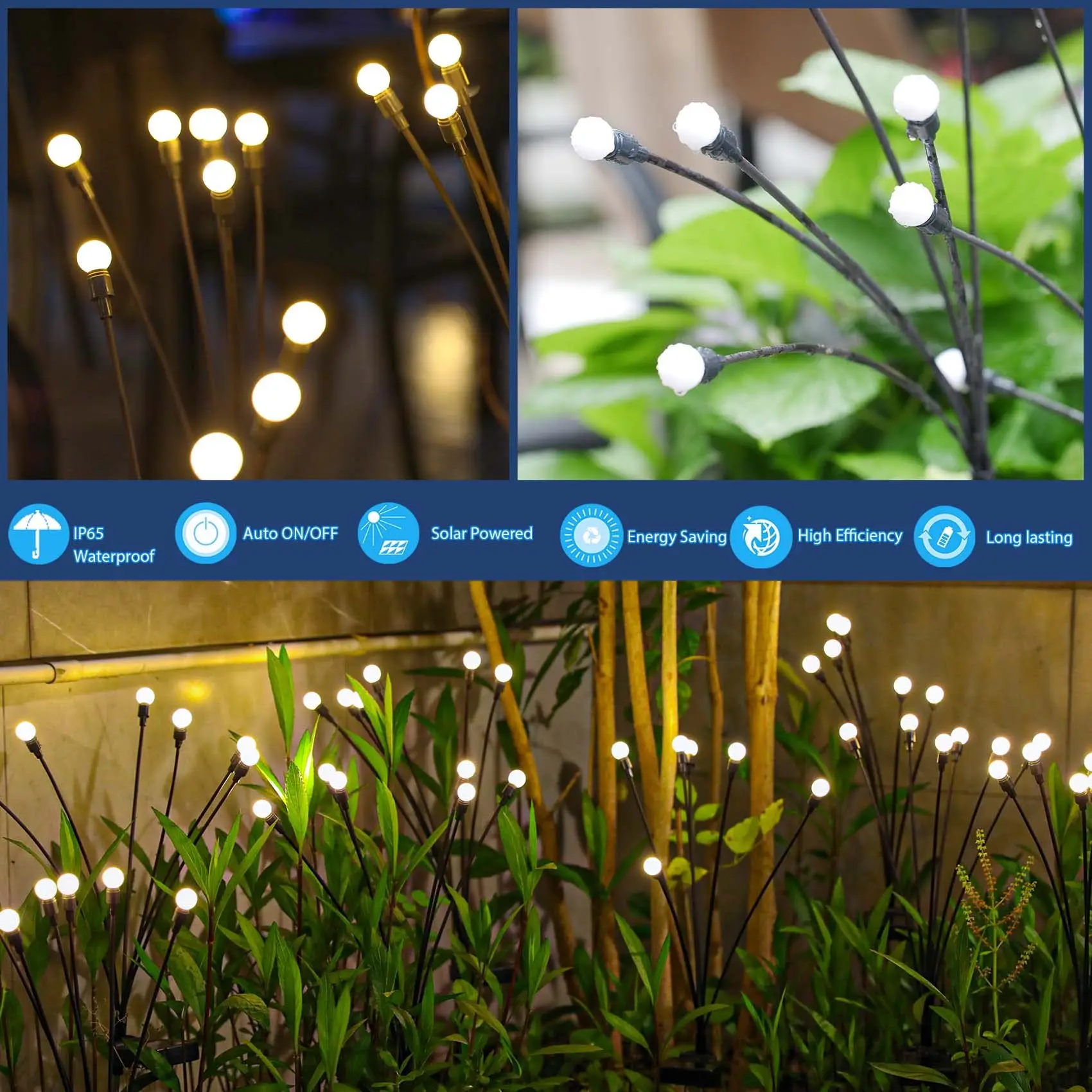 Solar Firefly Garden Lights with 6, 8 or 10 LEDs - Image 5