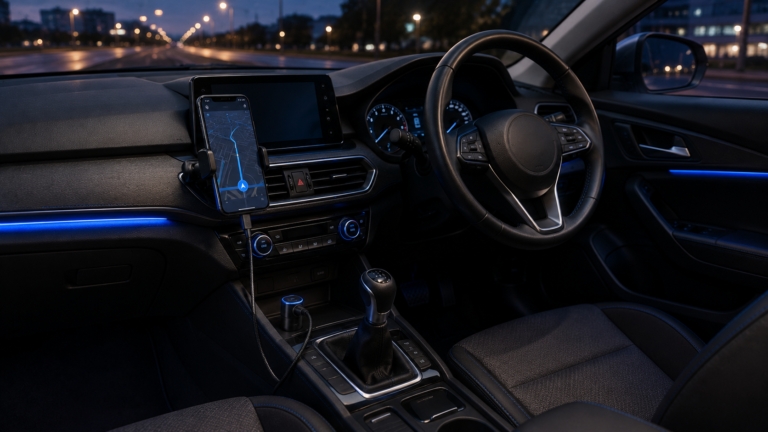A Safer Car Tech Setup for Navigation and Charging