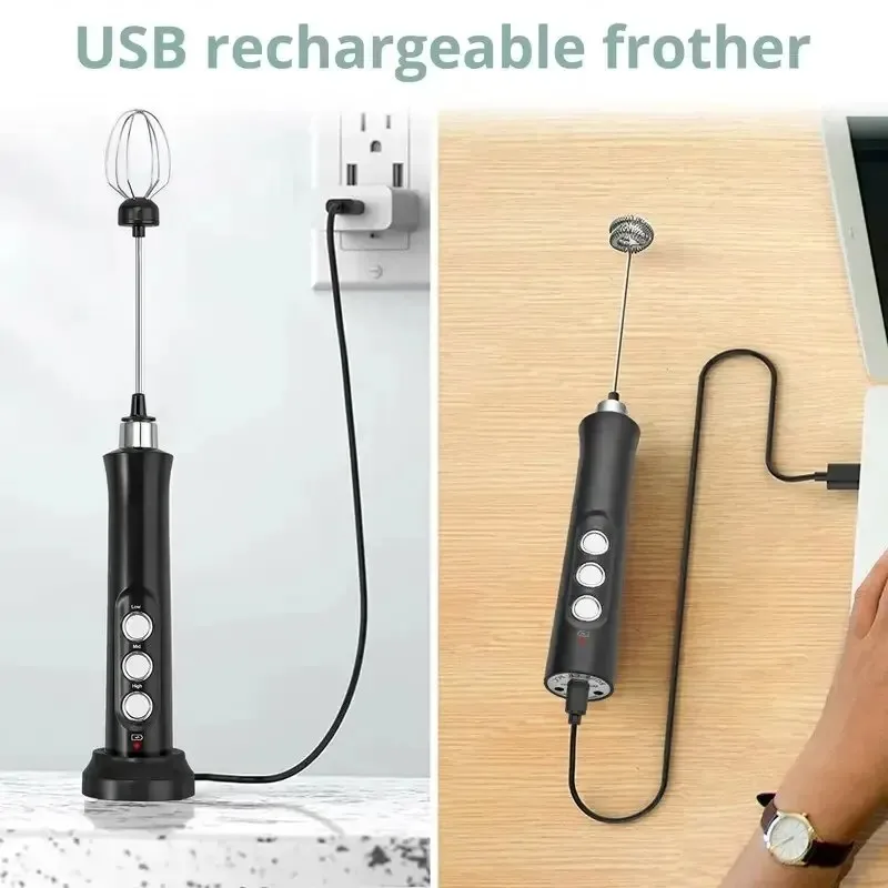 3-in-1 Rechargeable Handheld Milk Frother - Image 6