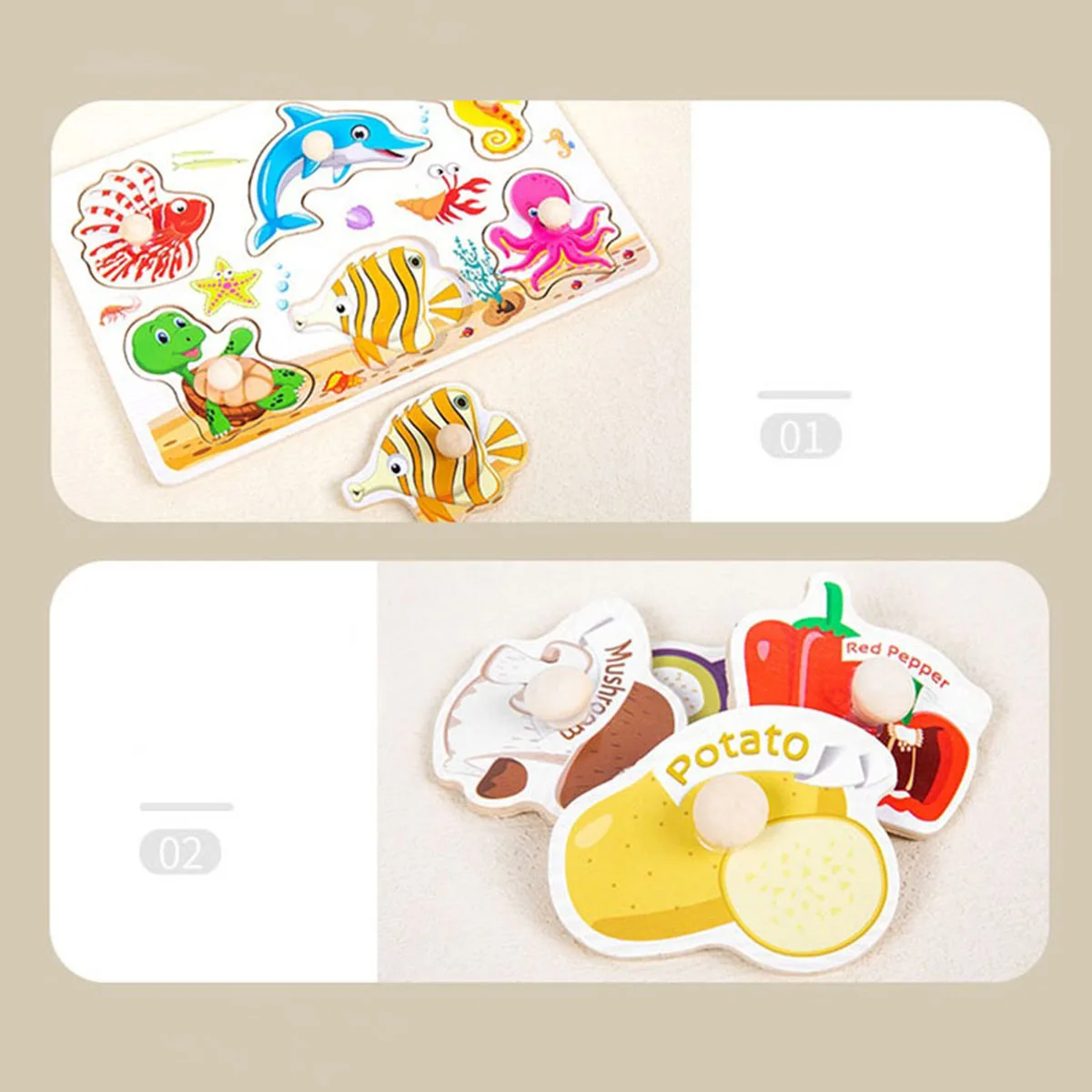 Wooden Montessori Jigsaw Puzzle - Image 5