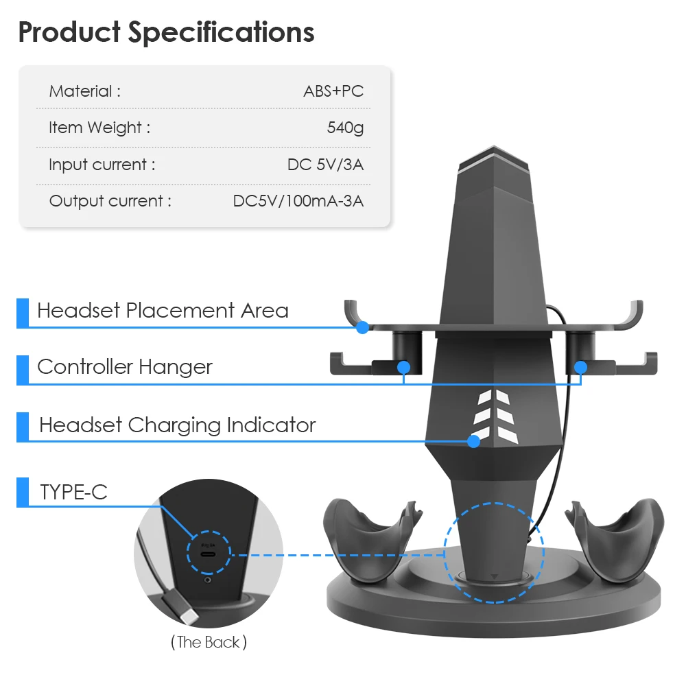 VR Headset and Controller Charging Display Stand - Image 4