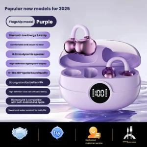 OWS Clip-On Open-Ear Wireless Earbuds