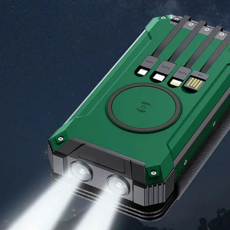 30,000mAh Solar Power Bank with Built-In Cables - Image 5