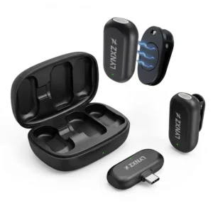 Dual Wireless Lavalier Microphone Kit with Charging Case