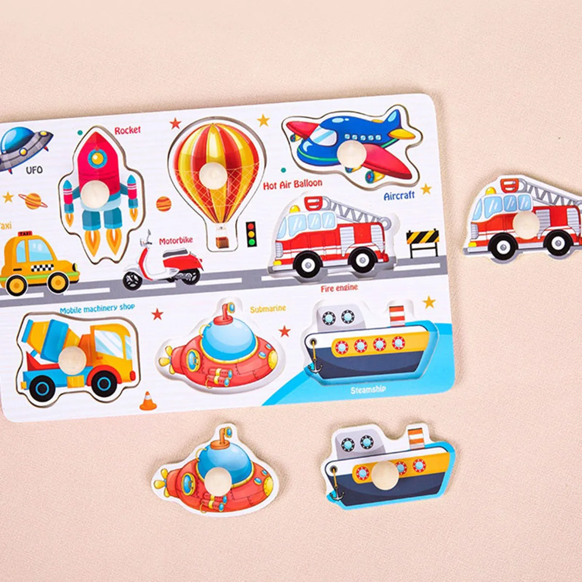 Wooden Montessori Jigsaw Puzzle - Image 3