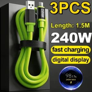 240W USB-C Fast-Charging Cable with LED Display