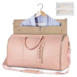 Foldable PU Leather Travel Garment Duffel Bag
