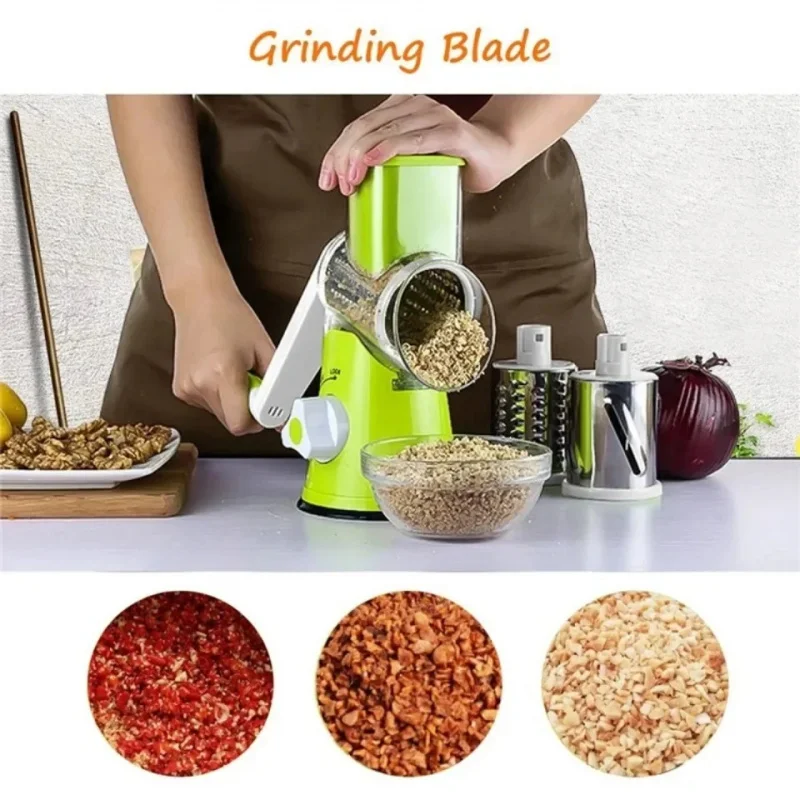 Manual Rotary Cheese Grater and Vegetable Slicer - Image 3