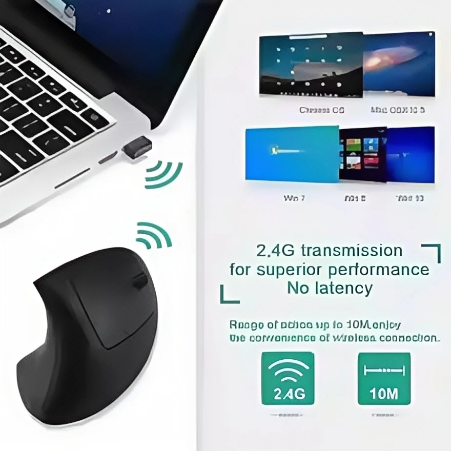 Ergonomic 2.4GHz Wireless Vertical Mouse - Image 2