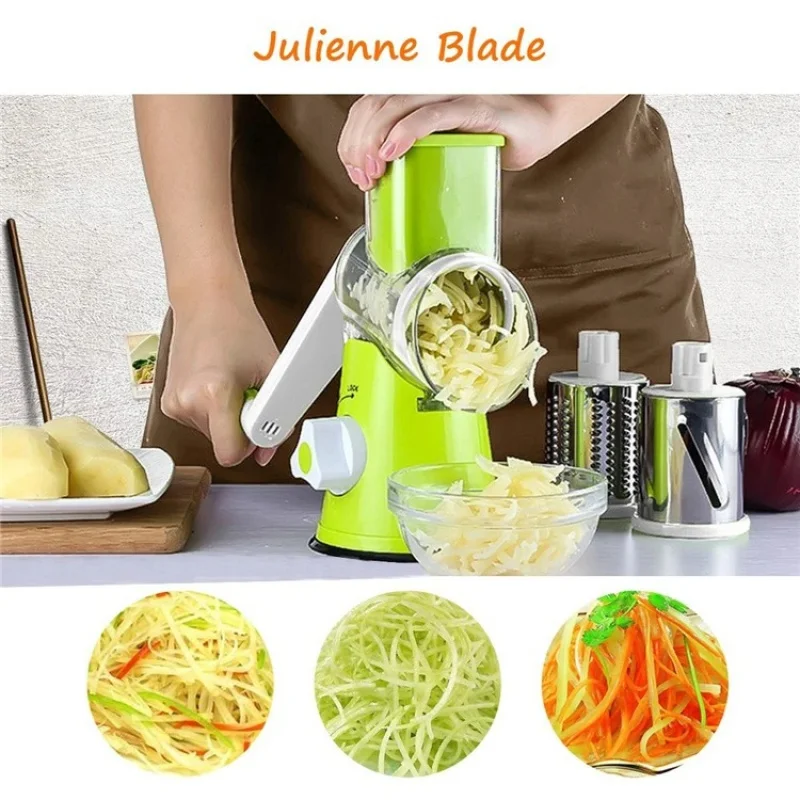 Manual Rotary Cheese Grater and Vegetable Slicer - Image 2