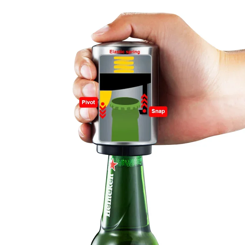 Push-Down Stainless-Steel Bottle Opener - Image 2