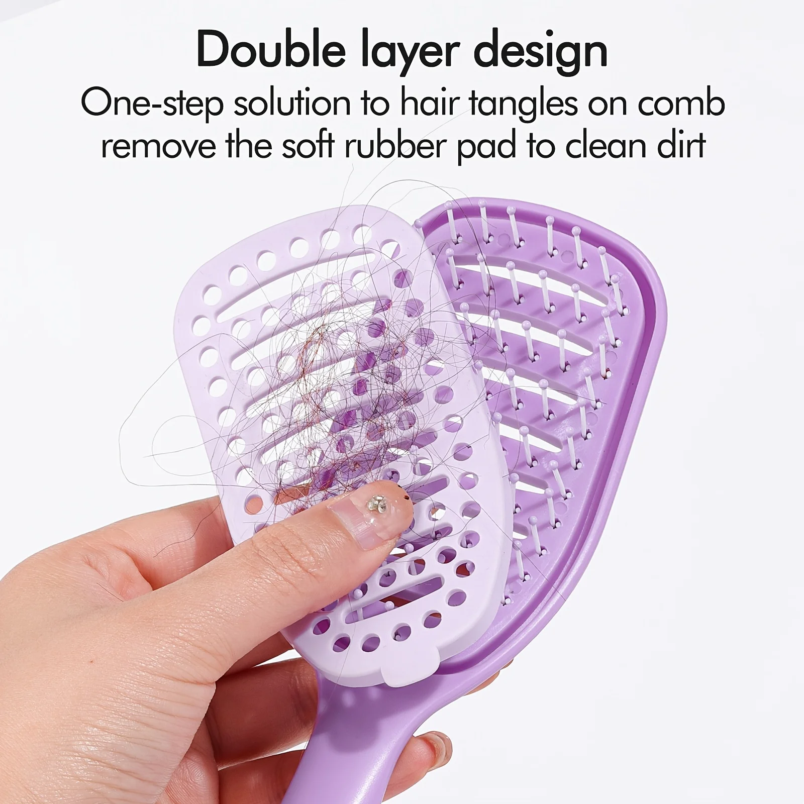 Self-Cleaning Retractable Hair Brush - Image 2