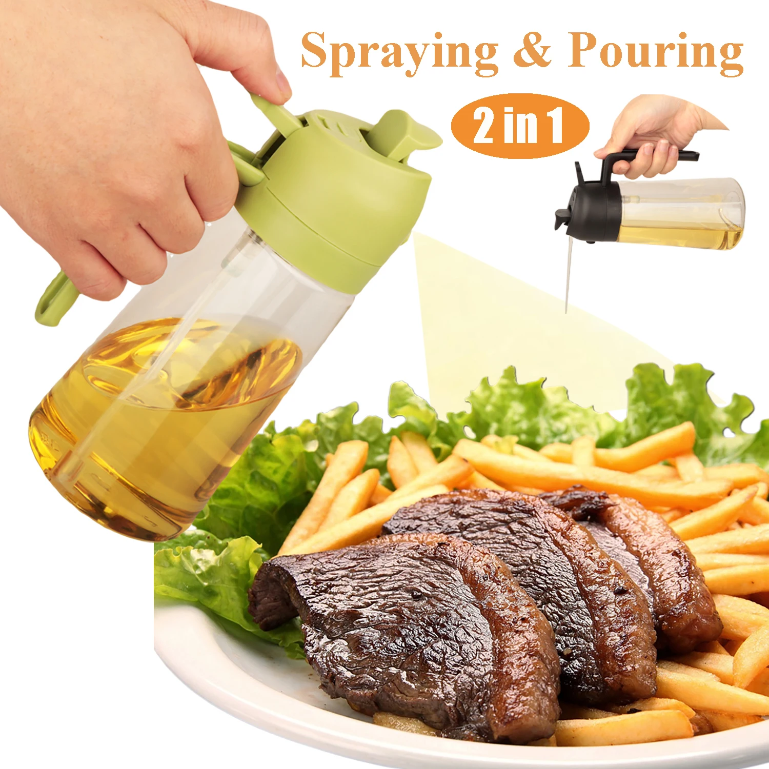 2-in-1 Olive Oil Dispenser and Sprayer - Image 2