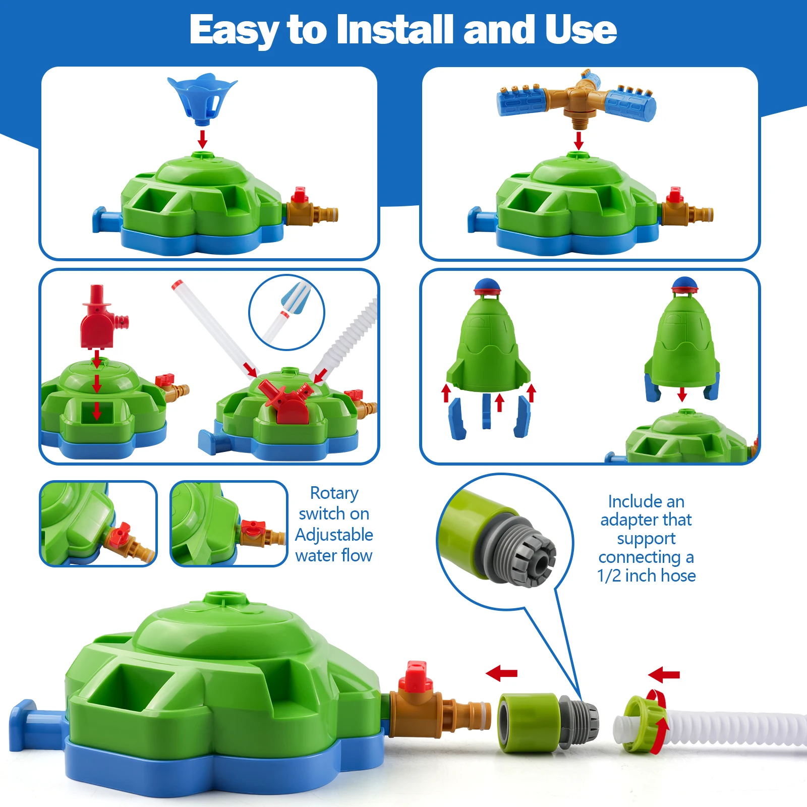 Foot-Pump Water Rocket Sprinkler Toy - Image 7
