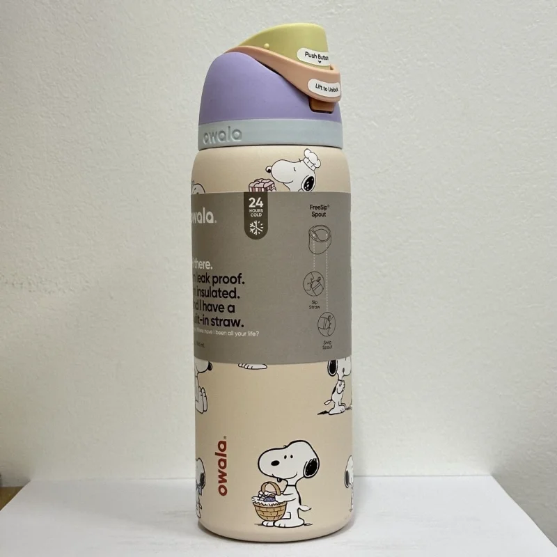 24oz Snoopy Stainless-Steel Insulated Water Bottle