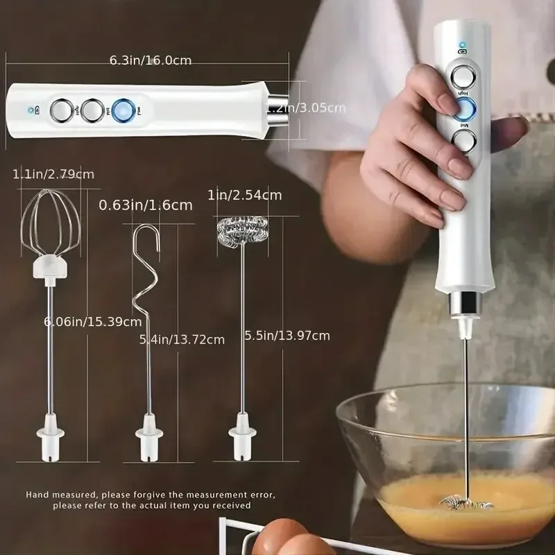 3-in-1 Rechargeable Handheld Milk Frother - Image 3