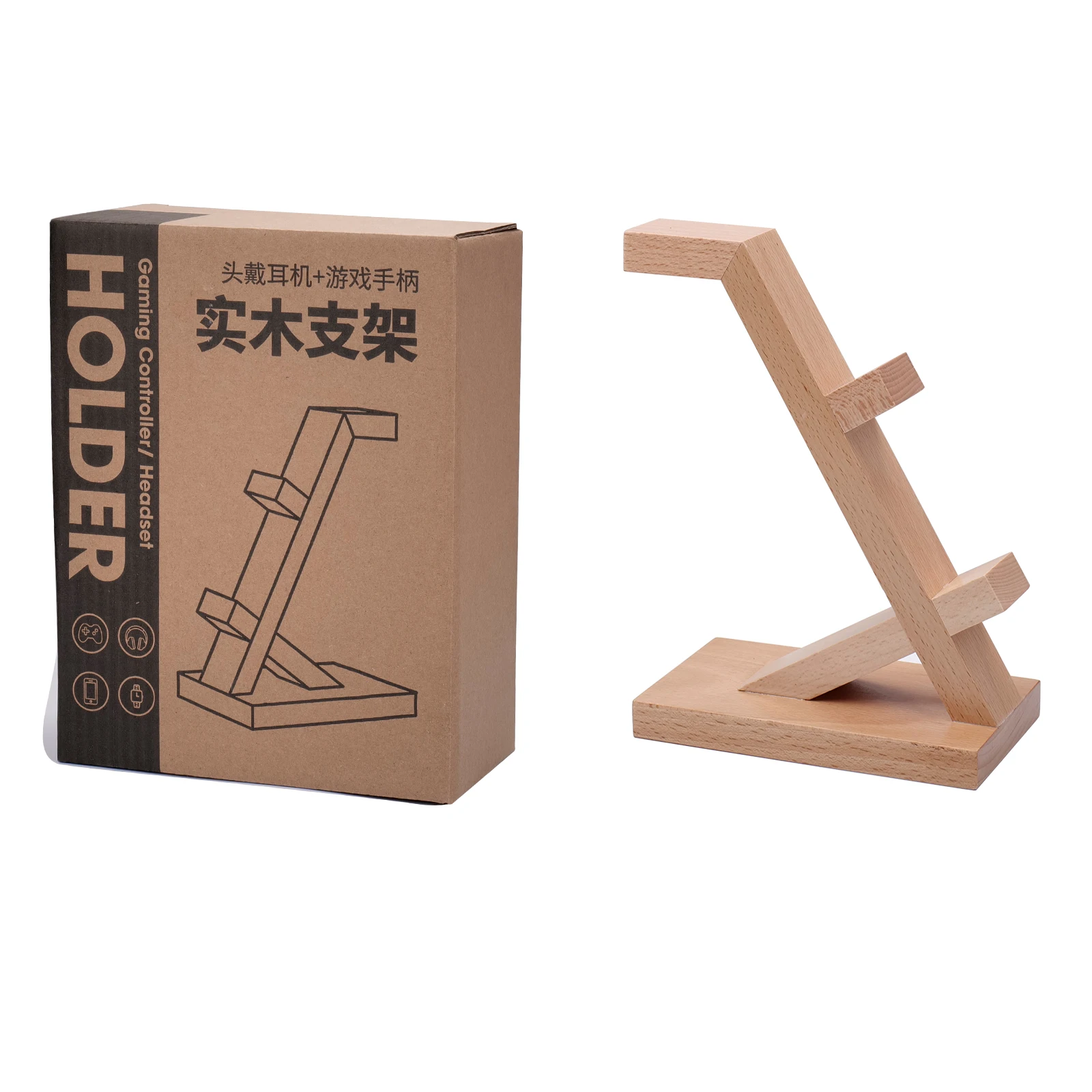 Wooden Headphone and Gaming Headset Stand - Image 6