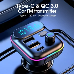 Bluetooth 5.0 FM Transmitter and USB-PD Car Charger