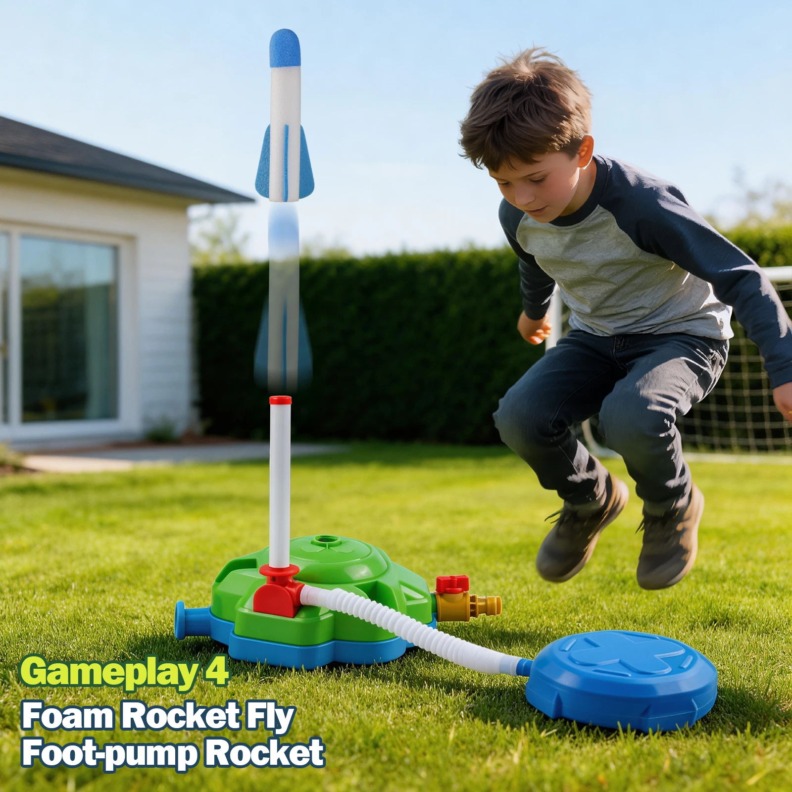 Foot-Pump Water Rocket Sprinkler Toy - Image 5