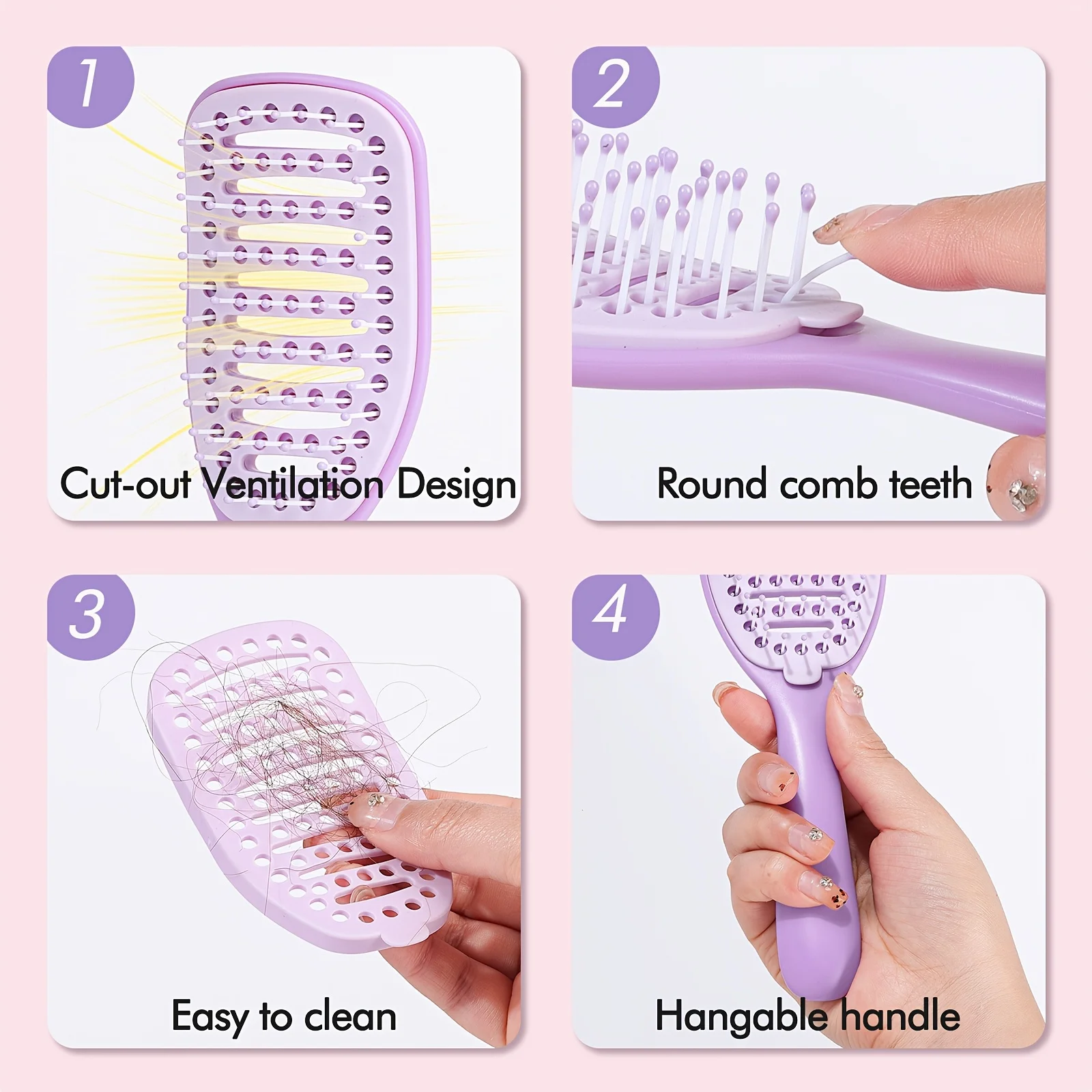 Self-Cleaning Retractable Hair Brush - Image 5